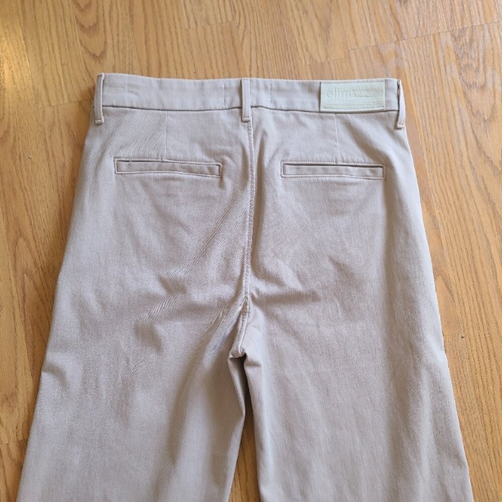 NEW NWT ELIMS THE MALIBU WIDE LEG CROPPED CHINO PANT HIGH RISE STRETCH COTTON XS - Picture 5 of 9